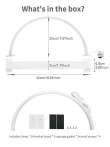 1 Đèn chiếu sáng hình trăng lưỡi liềm 3 màu, nhiệt độ màu 10 mức, công tắc nút bấm di động, đèn LED chiếu điểm chăm sóc mắt cho bàn làm việc tại nhà, tự làm móng và lông mi, trị mụn - Nhiều màu - Xem 12