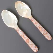 New Natural Spoon Long Handle Vietnamese Pearl Spoon Caviar Sauce Spoon Teaspoons Coffee Spoons 15cm - Yellow - View 7