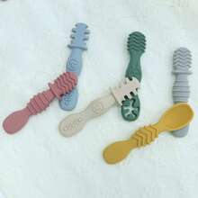 4-Piece Silicone Baby Feeding Spoon, Independent Training Spoon, Licking Spoon For Newborn Babies Over 6 Months Old - Multicolor - View 9