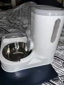 2-In-1 Cat Water Dispenser And Food Dispensing Kit-Removable, Washable, Feeding Station, Indoor Cat Feeding Bowl, Easy To Clean - Light Grey - View 4