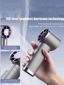 1 件男女通用纯色 USB 可充电大功率迷你手持风扇，适合送礼、夏季户外旅行沙滩运动居家办公日常使用