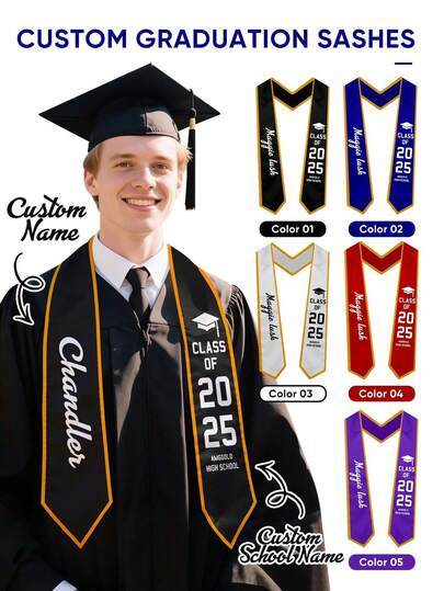 1 pieza Graduación personalizada - ¡Personaliza tu día de graduación! | Graduado individual, atuendo completo, nombre o fondo | Aprecio al maestro, decoraciones de graduación, texto y foto personalizados, vestimenta académica de escuela secundaria y universidad | Regalo de graduación y elemento esencial para celebrar | Regalo perfecto para compañeros de clase, amigos, familiares y graduados