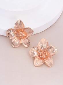 1 Pair Women's Flower Stud Earrings, New Fashion Versatile Textured Premium Accessory Suitable For Daily Wear And Gatherings