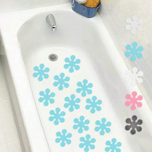 12pcs Bathtub Stickers Non-Slip, Shower Treads Adhesive Appliques With Premium Scraper, Premium Adhesive Bath Tub Stickers, Prevents Slips And Falls, Bathroom Decor, Bathroom Accessories
