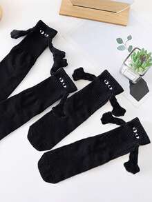 1/2 par de calcetines magnéticos para parejas, calcetines de media caña lindos que se pegan automáticamente, para primavera/otoño - Multicolor - Ver 25