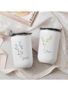 1pc Custom Stainless Steel Travel Mug - Double Insulated Coffee Mug With Personalised Name Option, Cold Drink Mug | Elegant Mist Finish | Double Insulated, Coffee Mug, ,Reusable,Multi-Functional,Ornamental,Stylish,Exquisite,High-Quality,Custom,Personalized,Unique,Ideal Gifts For Him,Ideal Gifts For Her,Her,Boyfriend,Girlfriend,Dad,Mom,Family,Friends,Son,Daughter,School Students,Workers,Kids,Office,Tea Room,School,Home