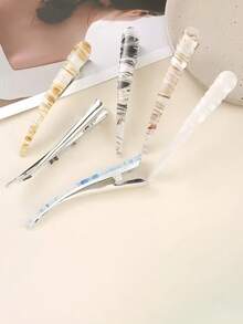 1 件女士创意个性化发夹，新款 PVC 不对称条纹简约百搭发夹，适合日常、通勤、校园、派对、度假、旅行、摄影、爪夹、发夹、发夹、发夹、发夹、发夹