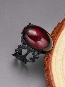 1PC Gothic Vampire Red Colour Crystal Rings For Woman Girls Mystery Witch Jewelry Halloween Gift Accessories - ring - View 4