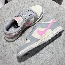 Nike Dunk Low 藍白色男女經典復古低筒板鞋 - 白色/灰色 - 查看 11