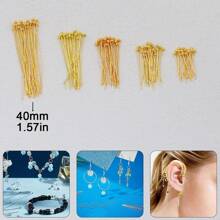 200pcs DIY Jewelry Making Headpins, 16mm-40mm Sizes Ball Pins, Bendable & Cuttable Beading Needles, Suitable For Jewelry Making And Sewing Supplies, Round Head Pins, Earring & Pendant Connectors, Cuttable Beading Pins, Bracelet & Necklace Decorative Pins, Can Replace Eyepins As Bead Piercing Connectors