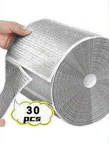 30pcs Magic Cleaning Cloth Thickened Double -Sided Metal Steel Wire Rags Kitchen Dish Pot Washdishing Cloths Towel Clean Tools