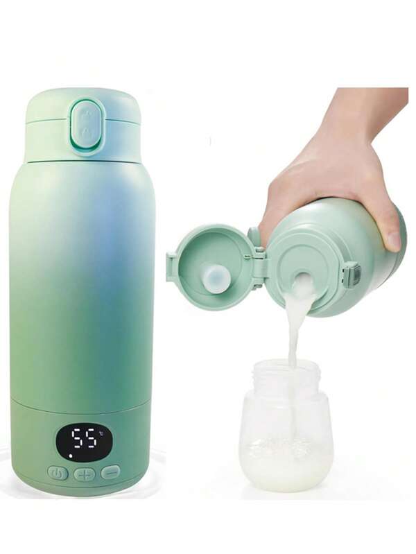Portable Bottle Warmer For Travel,Milk Warmer For Baby Breastmilk With Fast Heating & Precise Temp Control, Bottle Warmer For Car, Outdoors, 17 Ounces Large Capacity,Green(Only Contains Wires, No Plugs)