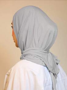 1 pieza Diadema versátil de unicolor para mujer, pañuelo para la cabeza simple, pañuelo musulmán transpirable para protección solar, hiyab de viscosa ligero adecuado para turbante diario