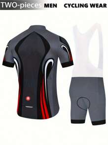 Men's Short Sleeve Cycling Jersey And Pants Set For Outdoor Cycle, Breathable And Comfortable