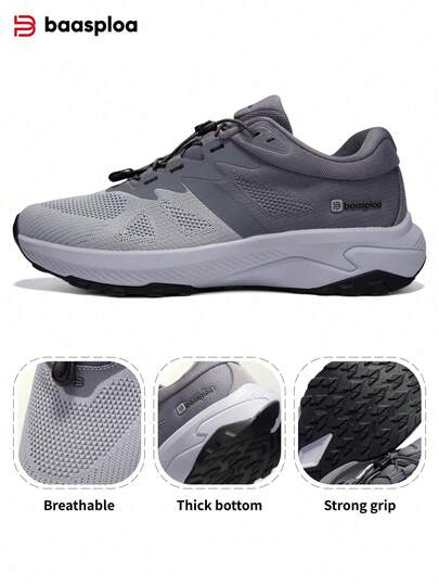 baasploa 1 par de zapatos deportivos para caminar para hombres, de malla transpirable para exteriores, cómodos y duraderos, marca nueva