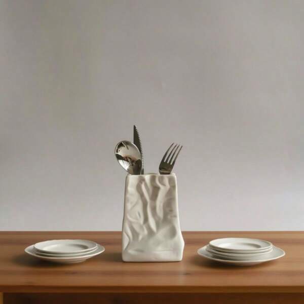 Nordic Ins-Style Personalized Paper Bag-Shaped Tableware, Storage Jars, Knives, Forks, Spoons, Chopsticks, Storage Tubes, Living Room Flower Arrangements, Water-Grown Roses, Peonies, Lilies, Hydroponic Fresh Flower Vases, Dried Flowers, Artificial Flowers, Simulated Flowers, Reeds, Rabbit Tail Grass, Asters