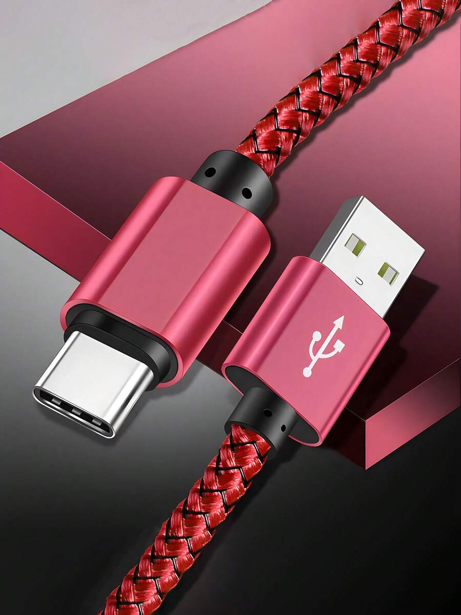 1条USB-C快速充电线[3.3英尺/6.6英尺/10英尺] USB-A转C尼龙编织充电线，兼容三星Galaxy S25 S24 S23 S22 S21 S10、Note 20 10 9 A51 G8 G7、Pixel及其他USB-C设备
