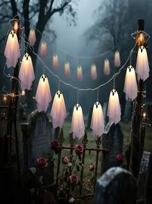 3 Meter Halloween Geist Eiszapfen Dekorations Lichterkette, geeignet für Spukhaus, Veranda, Garten und Party Dekoration, 8 Beleuchtungsmodi - batteriebetrieben (Batterien nicht enthalten) Halloween Dekolicht Heim Dekoration Party Dekoration Halloween Dekoration Raum Dekoration Halloween Garten Dekoration als Geschenk Fairy
