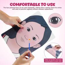1/2 piezas Tablero de práctica de maquillaje, Plantilla de entrenamiento de maquillaje facial, Plantilla de práctica de pintura, Plantilla de maquillaje, Tablero de rostro con párpado doble, Pintura facial de plástico con párpado doble, para útiles escolares, de vuelta a la escuela