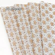 60/30/10 Fogli di carta sottile con motivo uomo pan di zenzero natalizio - 50,8x35,56 cm con disegno pan di zenzero e pois, leggera protezione per imballaggio regalo, protezione per articoli fragili, decorazioni natalizie (righe a bastoncino di zucchero, stelle blu), decorazioni pan di zenzero, confezione festiva, stile festivo, confezione stagionale, decoratori festivi, organizzatori di feste Natale Decorazioni natalizie Pigiami natalizi Regali di Natale Decorazioni natalizie