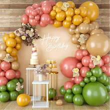 背景的生日快乐标志 - 毛毡生日快乐标志，用于气球拱门生日派对气球拱门背景装饰，用于生日派对婴儿送礼会 - 复古乡村生日派对装饰背景墙照片道具