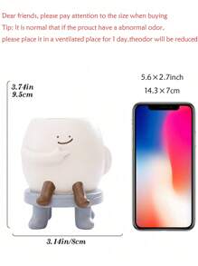 Cute Face Planter Pot, Resin Head Planters For Indoor Plants, Funny Sitting On Chair Flower Succulent Pot With Drainage Hole, Gift IdeaS For Birthday Christmas (Cute) - Multicolor - View 5