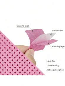 400pcs Lint-Free Nail Cleaning Wipes, Nail Polish Remover Pads, Eyelash Extension Cleaning Wipes, Soft Non-Woven Acetone Remover Pads For Nail Preparation And Gel Polish Removal, Lint-Free Nail Glue Cleaning Wipes, Eyelash Extension, Manicure Supplies, Manicure Tools, Manicure Art Tools, Back To School Season, Manicure, Manicure Tools, Manicure Sticker Tools - Pink - View 10