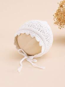 1pc Toddler Solid Color Hollow Out Fashionable Versatile Ear Warmer Headband, Handmade Crochet Hat, Suitable For Autumn/Winter & All Seasons - 純色 - 查看 3