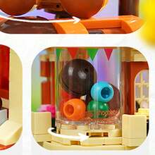 Miniso 1pc Chocolate Dream Factory Building Blocks, Detailed Brick Components, Realistic Chocolate Factory Scene Reproduction, Adorable Bear Topper, Educational Toy, Elegant Decor - Multicolor - View 3