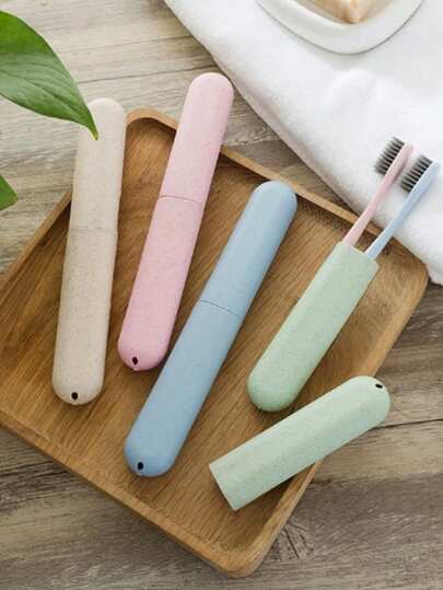 1/2 件便携式牙刷盒、旅行牙刷架、户外塑料便携式牙刷盒、浴室、牙膏架、储物盒、收纳盒、旅行洗漱杯、防尘盒、浴室配件、旅行必需品、海滩、商务、学校、游轮、度假、露营必需品、返校