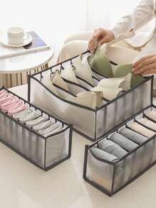 1/3pcs Clothing Storage Organizer, Cabinet Drawer Divider, Bedroom Drawer Storage Box, Wardrobe Organizer, Foldable Drawer Organizer, Underwear Drawer Divider For Bras, Panties, Socks And Clothes