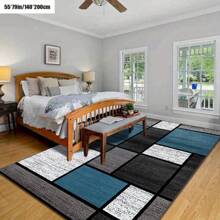 Abstract Pattern Non-Slip Area Rug – Soft Decorative Floor Mat For Living Room, Bedroom & Study