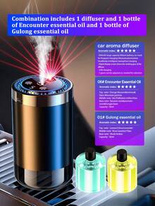 Difusor de auto inteligente -5 modos de trabajo, máquina de aromaterapia montada automáticamente en el auto con lámpara de proyección de luz de las estrellas, humidificador de aire de auto mini, difusor de aceites esenciales aromáticos, ajuste de concentración, inicio y parada automática, batería incorporada, anillo LED de color, recargable por USB, apto para autos, oficinas, baños, dormitorios, habitaciones de mascotas, 5 tipos de aceites esenciales - Multicolor - Ver 30