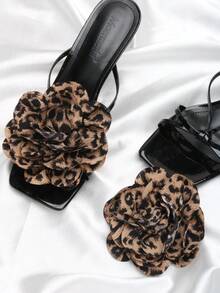 2pcs Detachable DIY Shoe Accessories, Leopard Print & Black Rose Flower Decor, Elegant Shoe Clips For High Heels, Flats, Sandals, Pumps, Suitable For Dates, Parties