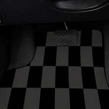 4pcs Classic Checkered Pattern Car Floor Mats, Non-Slip, Easy To Clean, Durable Polyester Material, Suitable For Sedans, SUVs And Trucks - All Season, Great Gift For Men And Women