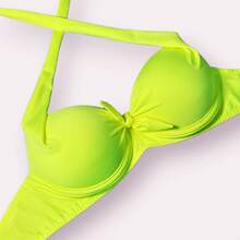 Bojo Beachwear Solid Colors Simple Casual Elegant Beach Holiday - 霓虹黃 - 查看 1