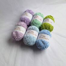 6球/包(50g*6=300g) 100%聚酯柔軟莎麻線適用於編織和針織，線長：480m(80m*6，87碼*6) - 彩色 - 查看 28