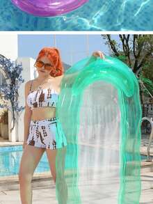 1pc Thickened New Inflatable Water Lounge Chair Foldable, Easy To Carry For Adults With Mesh Floating Bed And Water Swimming Ring, Enjoy Holiday Sunshine Inflatable Lounge Chair - Multicolor - View 5