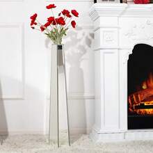 UNHO 30" Tall Mirrored Floor Vase Silver Big Vases For Dried Flower Home Decorative - Silver - View 6