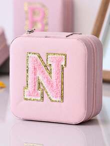 1 Stück Schmuckkasten (A-Z Buchstaben) Schmuckkasten, Aufbewahrungsbox, Schmuckablage, Ohrring Halskette Aufbewahrungsregal, Aufbewahrungsschale, tragbarer Reise-Schmuckkasten, saisonale Aufbewahrung für Herbst/Winter, Ring Ohrring Halskette Aufbewahrungsbox, Präsentationsständer - Geeignet als Geschenkbox für Mädchen und Damen, Halloween Geschenkbox, Weihnachtsgeschenkbox