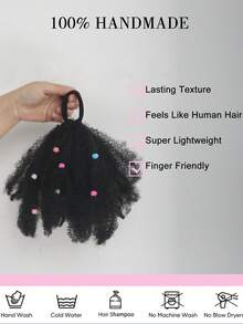1 pieza Suave y lindo Coletero de 8 pulgadas para niños, banda elástica para el cabello con giro, tamaño mini, esponjoso y elástico, adecuado para niñas bebé - Negro - Ver 5