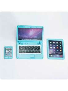 Conjunto de Mini Brinquedos Realistas de Metal com 3 Peças: Telefone, Tablet, Laptop, Decoração de Cena em Miniatura (Ligeira Variação na Cor do Item, o Produto Real Será Enviado) - Multicolorido - Visão 8