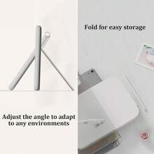 1个皮革LED化妆镜,梳妆镜,便携式高清化妆镜,亮度可调,可折叠,带支架和三色灯光,三折设计,内置可充电电池,USB充电,旅行必备,触摸屏调光化妆镜,送给女性的完美礼物,情人节礼物,圣诞节礼物 - 彩色 - 查看 6