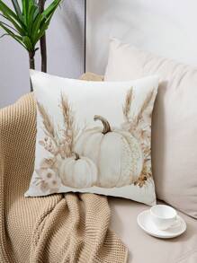 1 buc/4 buc/40 buc față de pernă cu imprimeu de dovleac de toamnă, grâu, frunză de arțar, flori și litere din poliester, 45x45cm, față de pernă decorativă pentru cameră, dormitor, canapea (fără inserție de pernă)