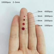 4 包 10,000 颗 2-5 毫米树脂水晶钻石，适用于工艺品、服装和面料，皇家蓝色扁平宝石，深蓝色扁平合成水晶，混合尺寸散装，非热熔，手工 DIY 手机壳，欢呼风扇（黑色镊子 + 白色点笔） - 彩色 - 查看 2