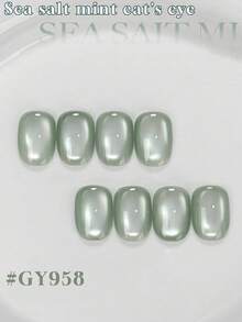 NAI SHI Nail Polish 6PCS/15ML Capacity 2025 New Valentine's Day Gift, Spring, Summer, Autumn, And Winter Sea Salt Mint Translucent Blue-Green Glass Bead Cat-Eye Gel Nail Polish. Vibrant Colors For Summer And Autumn - Multicolor - View 15