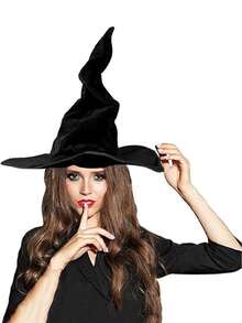 2 件女巫帽，62 厘米 24.4 英寸女巫服装大号女巫帽，适合复活节派对夏威夷夏季春季成人和青少年万圣节礼物圣诞礼物，新年礼物复活节礼物派对礼品队列玩具，新奇角色扮演配件万圣节服装派对圣诞化妆舞会狂欢节魔术师帽 - 黑色 - 查看 5