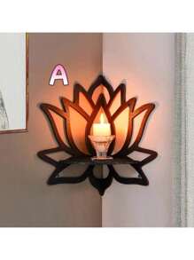 1pc Bohemian Style Cute Floating Shelf, Wooden Flower Floating Rack, Wall Crystal Storage Rack, Minimalist Home Decor Pendant, Crystal Oil Display Stand, Wall-Mounted Wooden Rack, Wall Decor Gift For Birthday, Graduation, Bedroom, Living Room, Bathroom, Kitchen, Office, Home Decoration