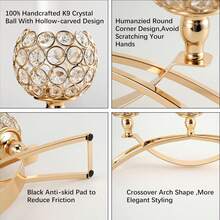 Candle Stick Holder Decor Gold Candle Holders For Wedding Centerpiece,Metal Candlesticks Holder Stand For Dining Table Living Room Home Decor, Party, Gift Boxed For Graduate - 金(小3頭) - 查看 3