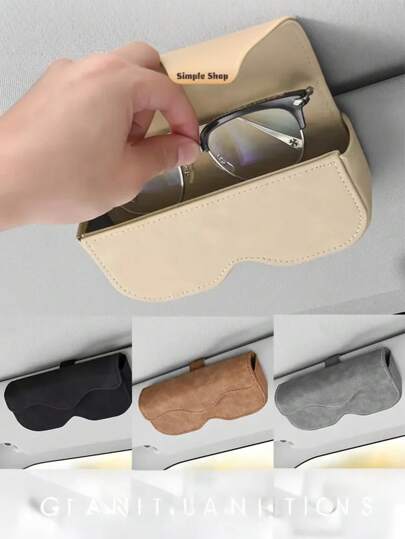 Adjustable Car Sunglasses Holder Clip, Suitable For Sunvisor | Secure Fit, Multiple Colors (Black, Brown, Gray) - Ideal For Car Interior